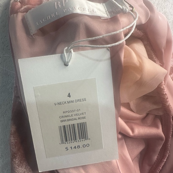 NWT SIZE 4 Rachel Parcell Pink Velvet Long Sleeve Dress - Picture 8 of 10